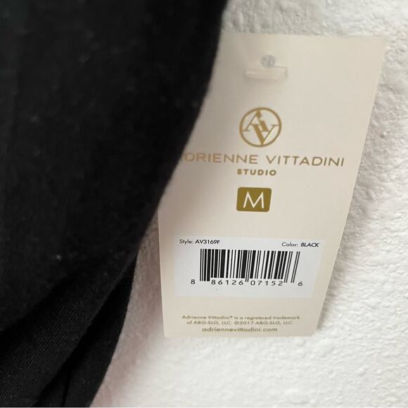 NWT Adrianna Vittadini black pajama set white trim size medium - Picture 6 of 9